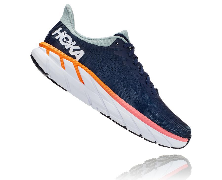 Hoka One One Tenisky Damske Námornícka Modrá/Biele - Clifton 7 - 74590-RVOZ